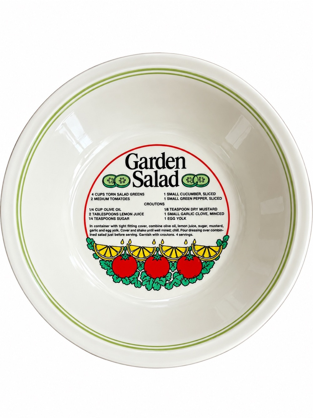 Regent Stone Tuffstone Garden Salad Recipe Bowl Vintage Retro Kitchenware